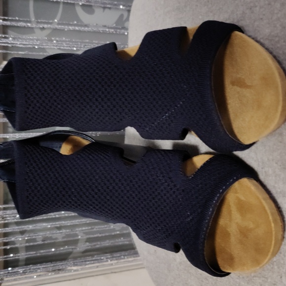 Alfani Shoes - ALFANI navy blue wedge sandals size 71/2 true to size. Brand new sandals